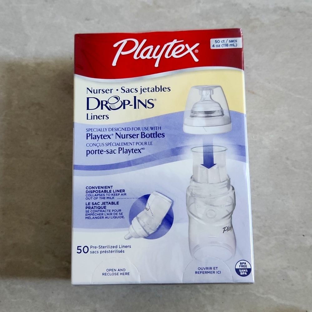 Playtex Drop in Liners for Nurser Bottles, 4 Ounce, 50 Count (3 Pack)